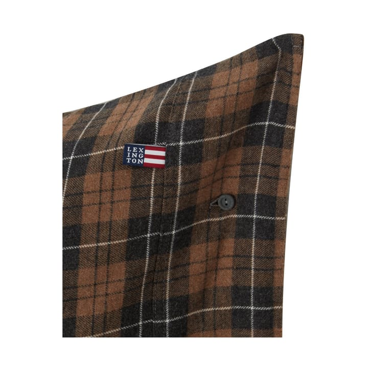 Checked Cotton Flannel putetrekk 50x60 cm, Brown-dark gray Lexington