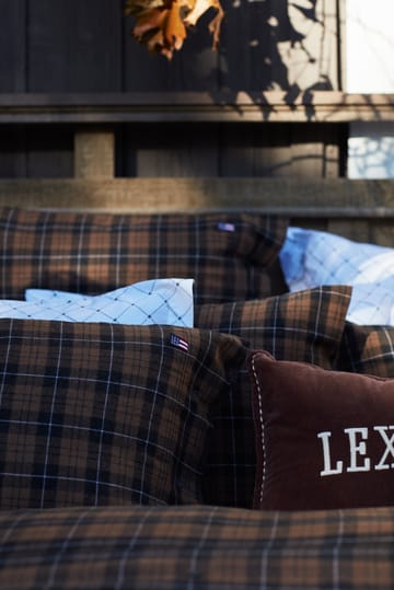 Checked Cotton Flannel putetrekk 50x60 cm - Brown-dark gray - Lexington