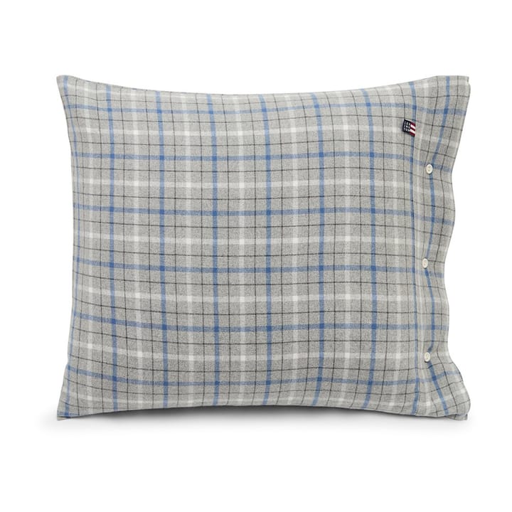 Checked Cotton Flannel putetrekk 50x60 cm - Gray-blue - Lexington