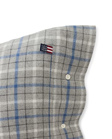 Checked Cotton Flannel putetrekk 50x60 cm - Gray-blue - Lexington