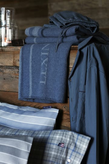 Checked Cotton Flannel putetrekk 50x60 cm - Gray-blue - Lexington