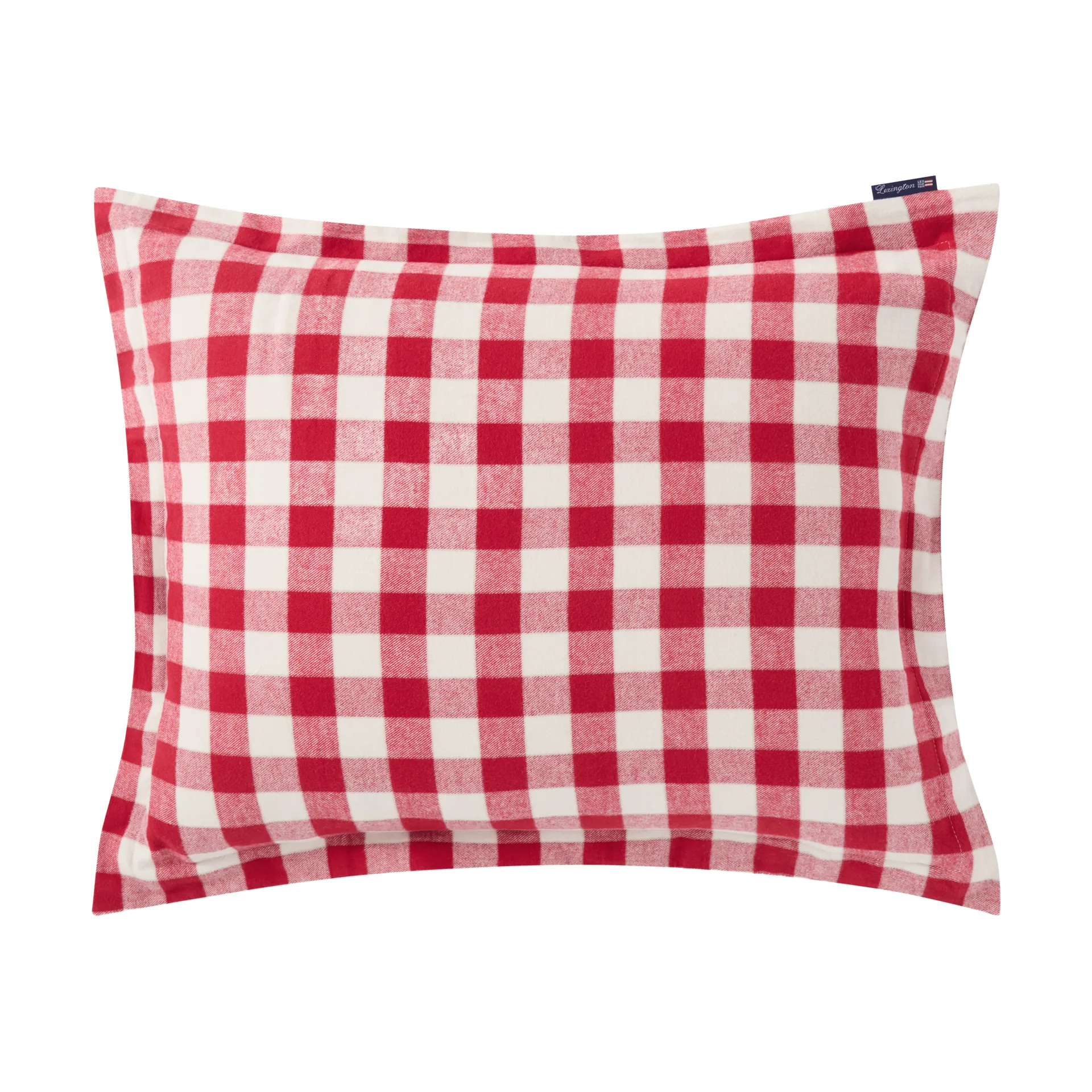Checked Cotton Flannel putetrekk 50x60 cm, Red-light beige Lexington