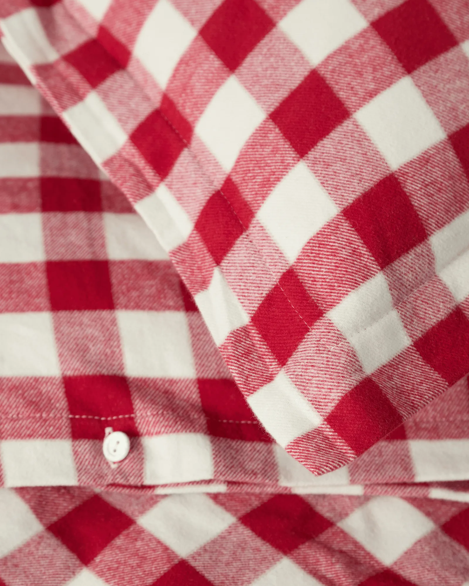 Checked Cotton Flannel sengesett, Red-light beige, 50x60 cm/150x210 cm Lexington