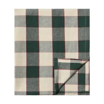 Checked Cotton Linen duk 150 x 350 cm - Green-light beige-red - Lexington