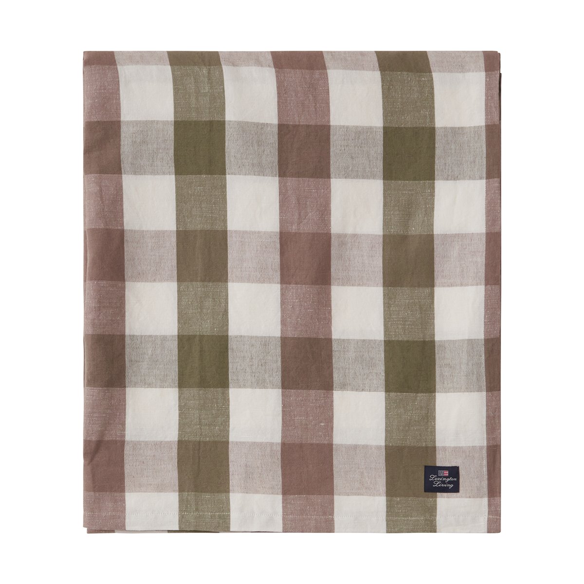 Bilde av Lexington Checked Cotton Linen duk 180x180 cm Olive