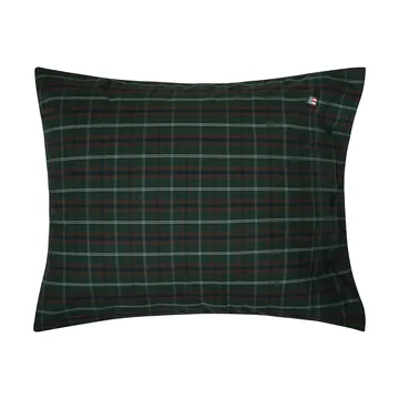 Checked cotton percale putetrekk - Green-navy, 50x60 cm - Lexington