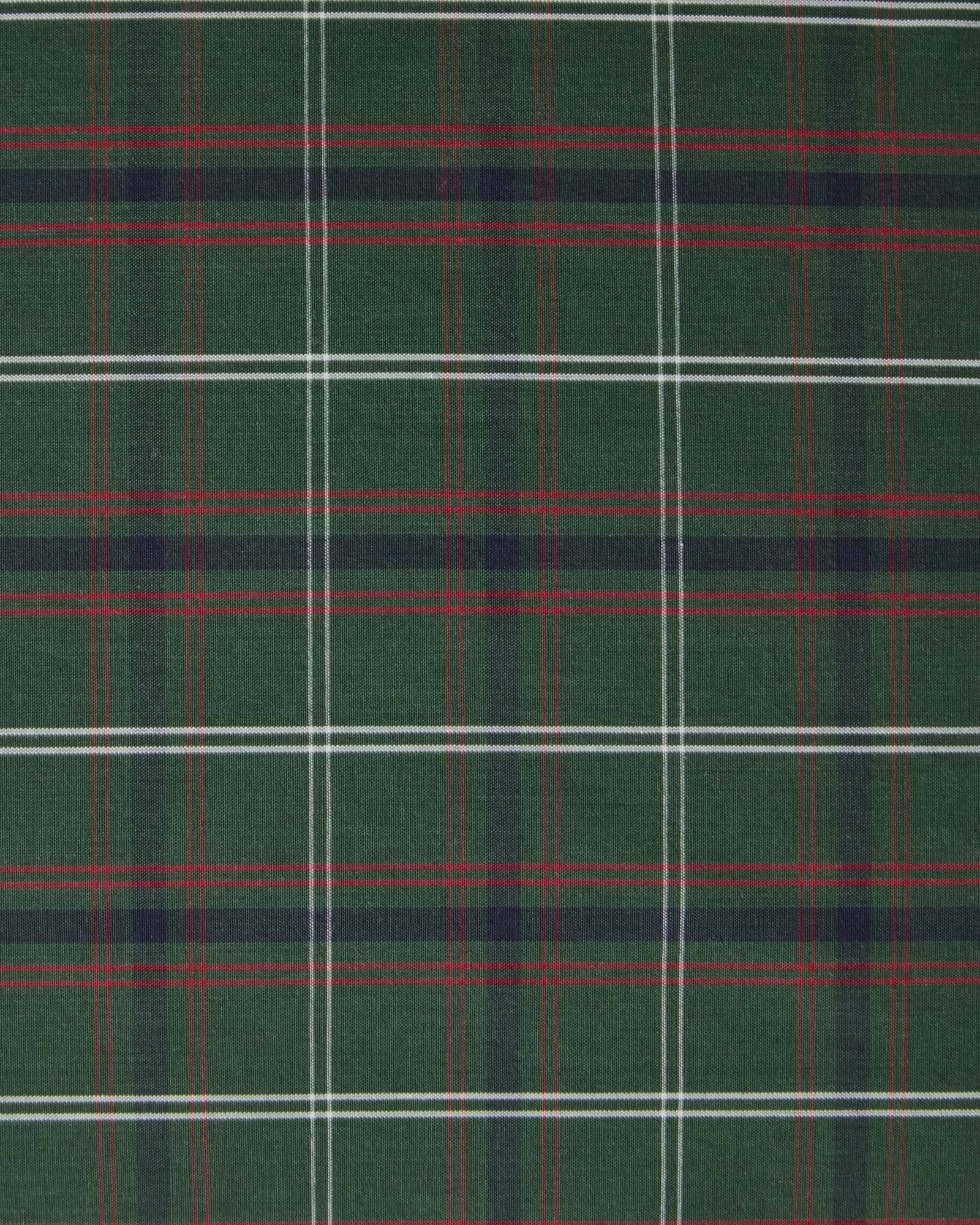 Checked cotton percale putetrekk, Green-navy, 50x60 cm Lexington