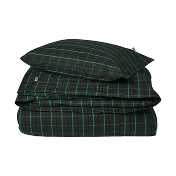 Checked cotton percale sengesett - Green-navy, 2 stk 50x60 cm/1 stk 220x220 cm - Lexington