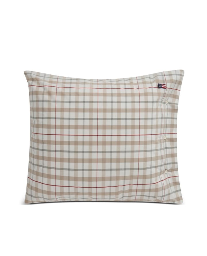 Checked Cotton putetrekk Poplin 50x60 cm - Hvit - Lexington