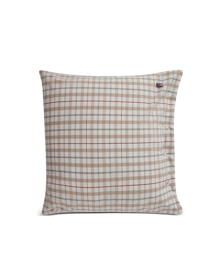 Checked Cotton putetrekk Poplin 65x65 cm, Hvit Lexington