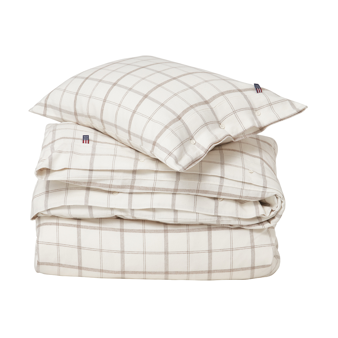Bilde av Lexington Checked Flannel sengesett 220x220 cm White-brown