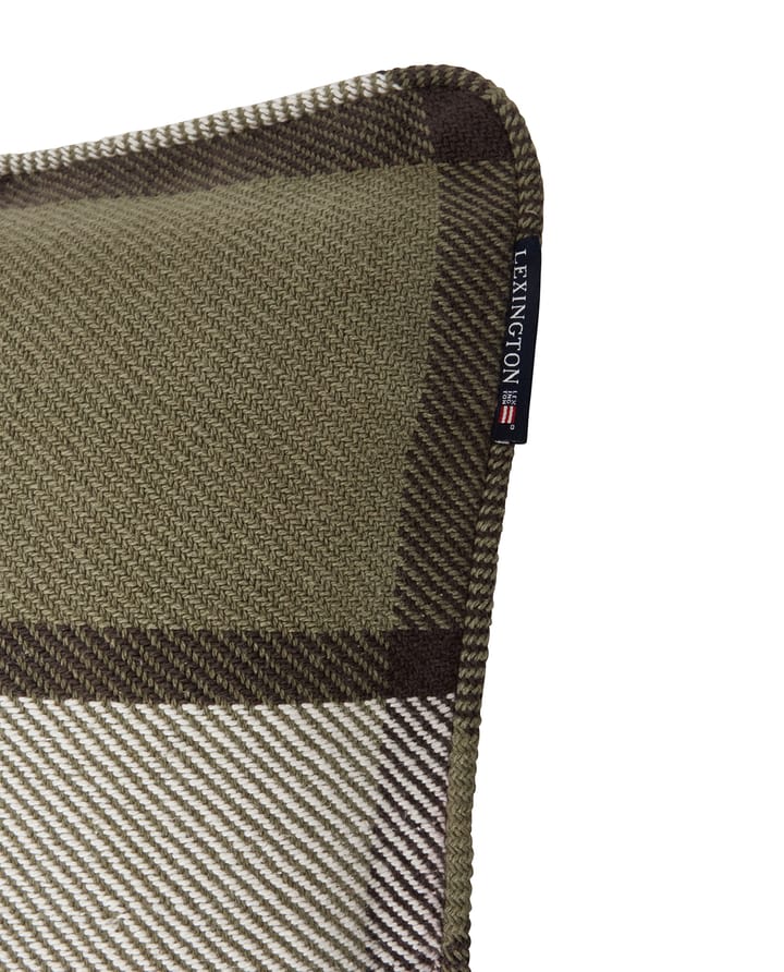 Checked heavy twill putetrekk 50x50 cm, Olive Lexington