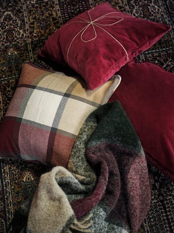 Checked heavy twill putetrekk 50x50 cm - Rød - Lexington