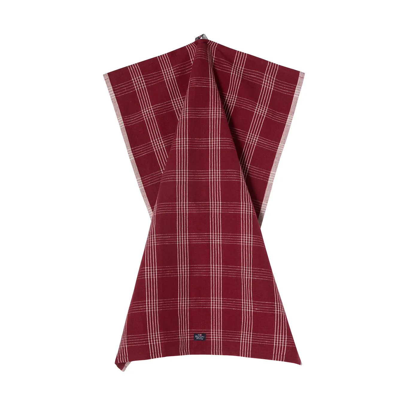 Checked lin/bomull kjøkkenhåndkle 50x70 cm, Red-white Lexington