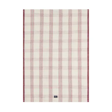 Checked lin/bomull kjøkkenhåndkle 50x70 cm - White-red - Lexington
