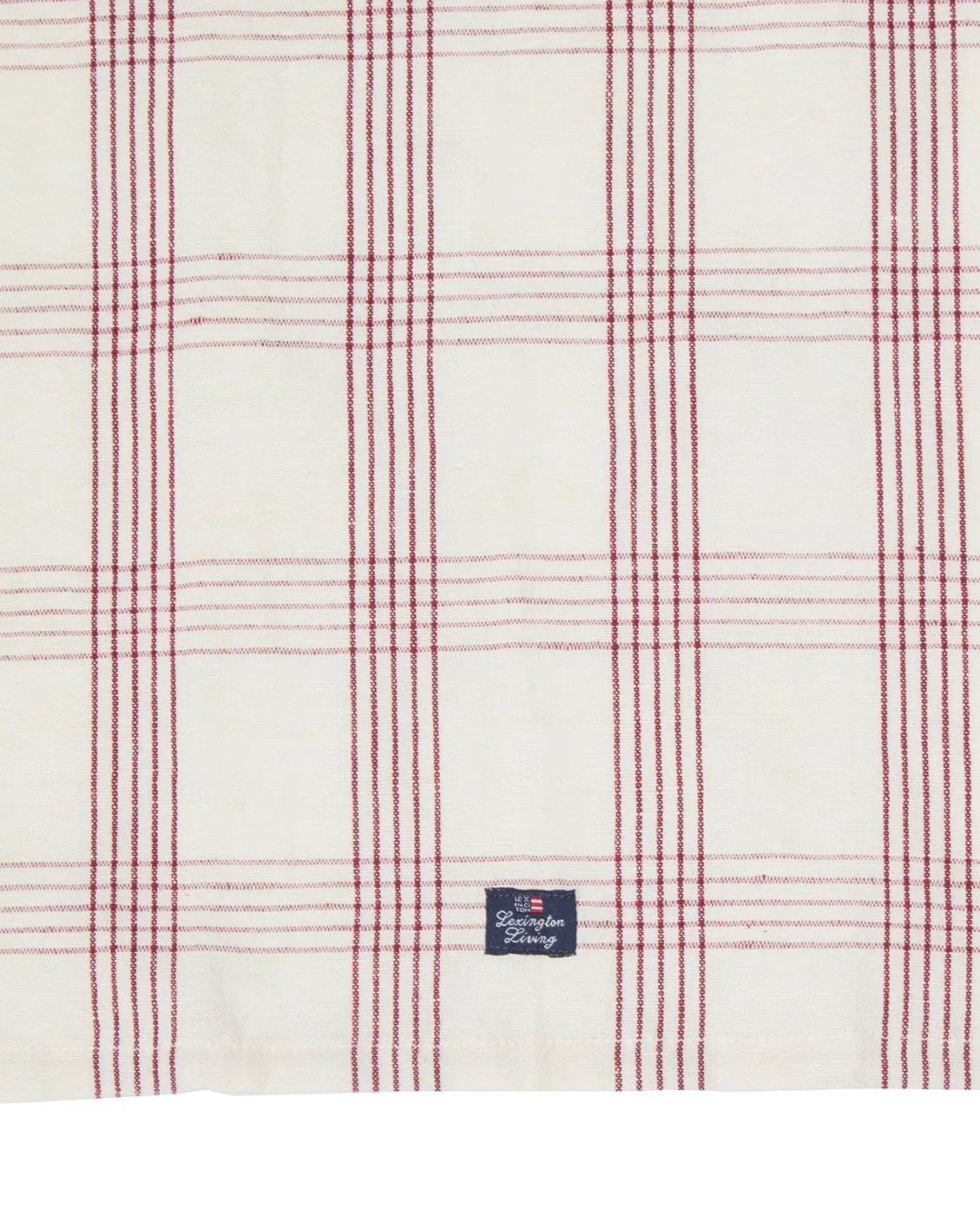 Checked lin/bomull kjøkkenhåndkle 50x70 cm, White-red Lexington