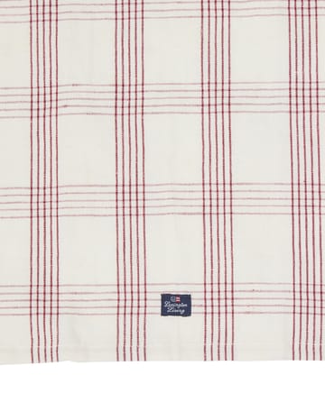 Checked lin/bomull kjøkkenhåndkle 50x70 cm - White-red - Lexington