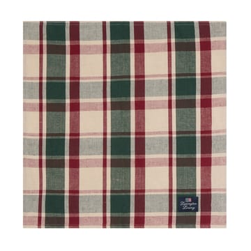Checked lin/bomulls serviett 50x50 cm - Green-red-beige - Lexington