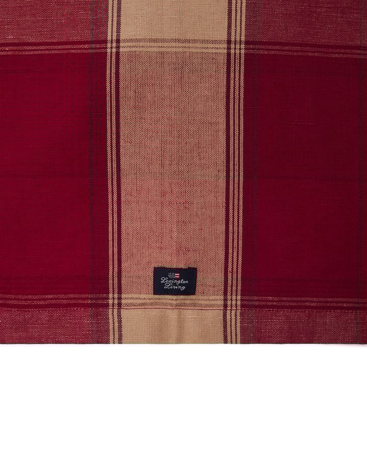 Checked Linen-Cotton bordsløper 50x250 cm, Rød-beige Lexington