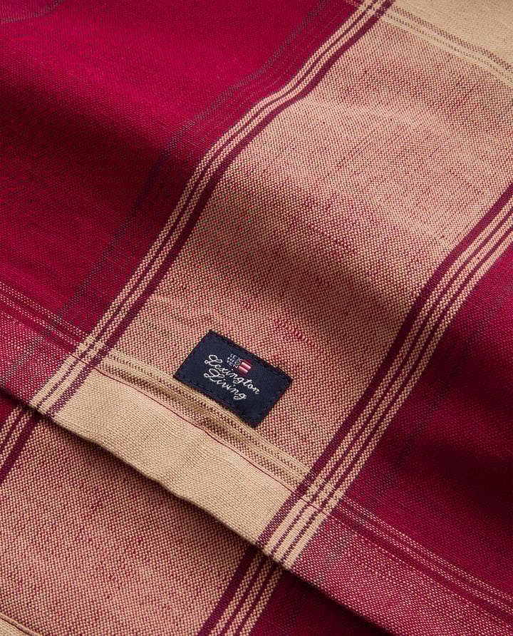 Checked Linen-Cotton bordsløper 50x350 cm, Rød-beige Lexington