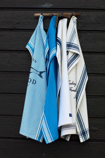 Checked Linen Cotton kjøkkenhåndkle 50 x 70 cm - Blå-hvit - Lexington