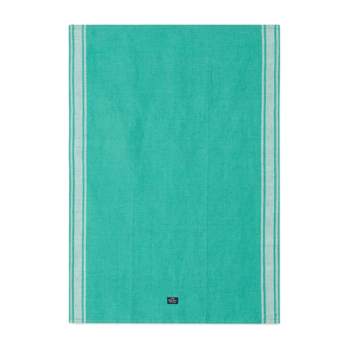 Checked Linen Cotton kjøkkenhåndkle 50 x 70 cm - Grønn-hvit - Lexington
