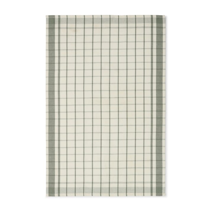 Checked Linen Cotton kjøkkenhåndkle 50 x 70 cm - White-green - Lexington
