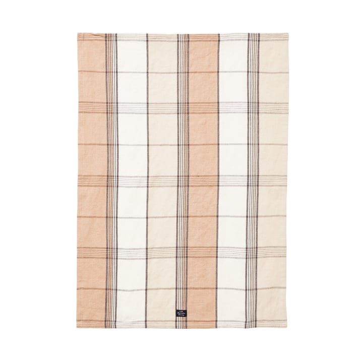 Checked Linen/Cotton kjøkkenhåndkle 50x70 cm - Beige-white - Lexington