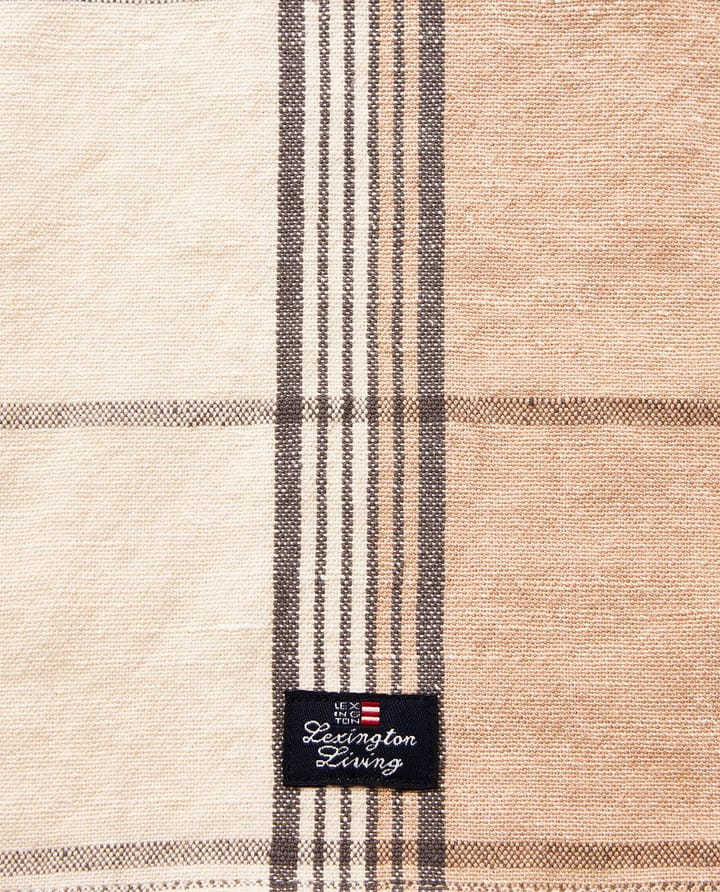 Checked Linen/Cotton kjøkkenhåndkle 50x70 cm - Beige-white - Lexington