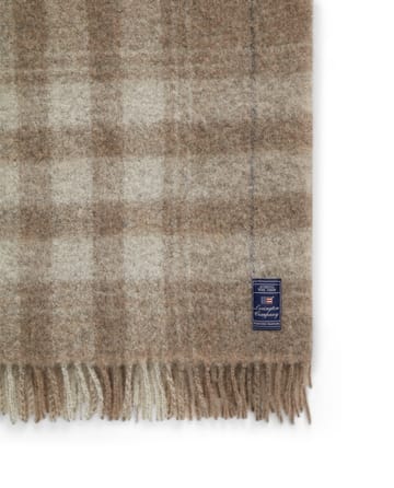 Checked Mohair Mix pledd 130 x 170 cm - Beige-white-gray - Lexington