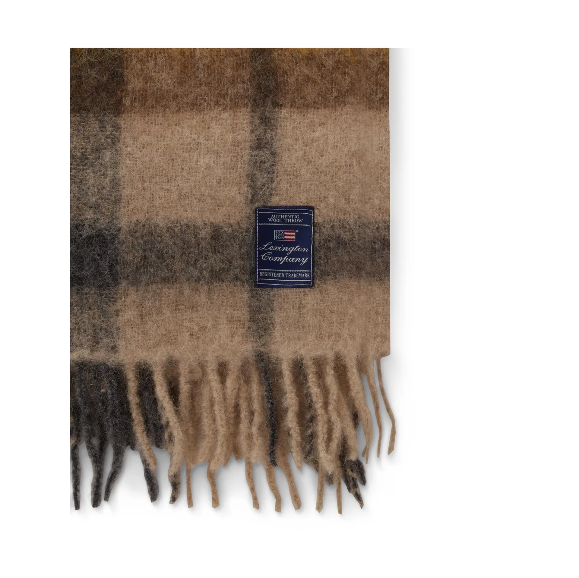 Checked Mohair Mix pledd 130 x 170 cm, Multi Lexington