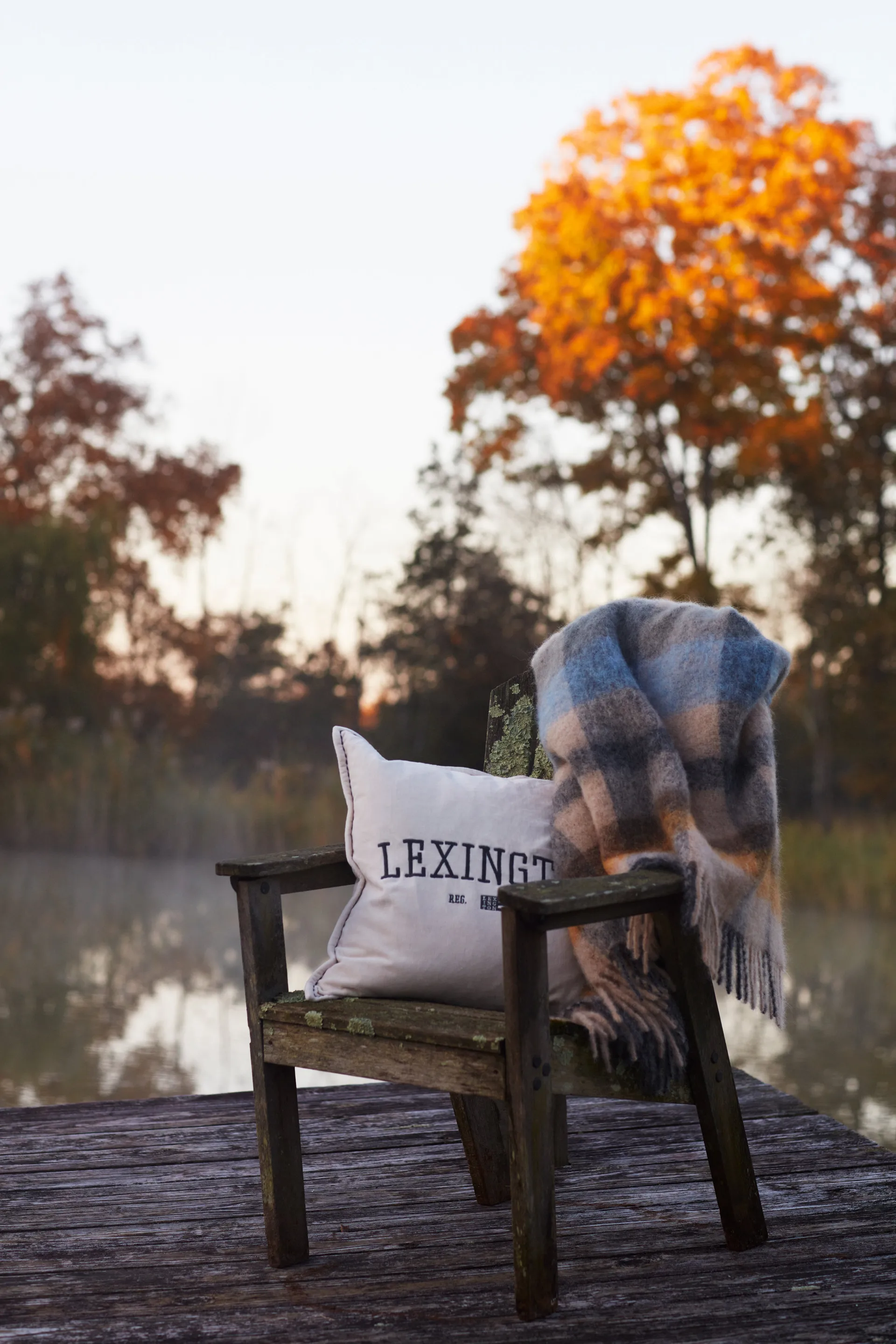 Checked Mohair Mix pledd 130 x 170 cm, Multi Lexington