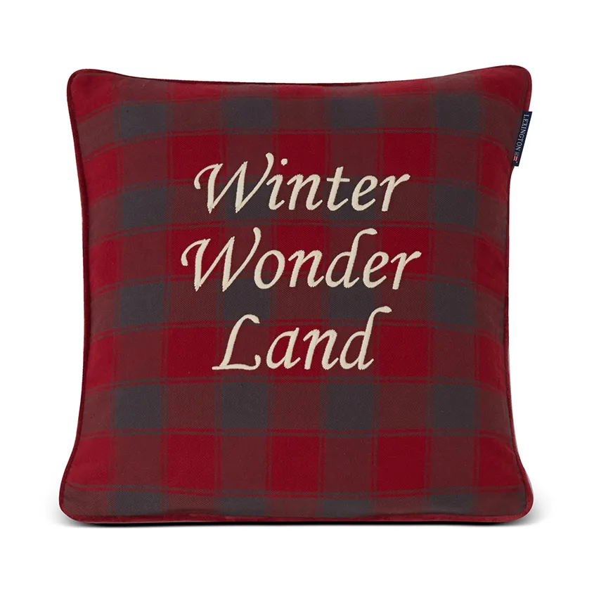 Checked Organic Cotton Flanell putetrekk 50 x 50 cm, Winter Wonder Land Lexington