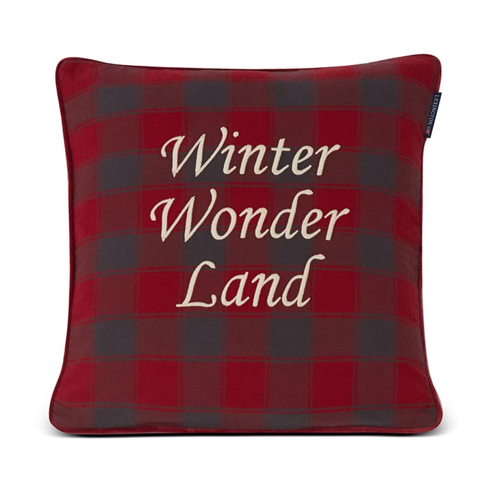 Checked Organic Cotton Flanell putetrekk 50 x 50 cm - Winter Wonder Land - Lexington