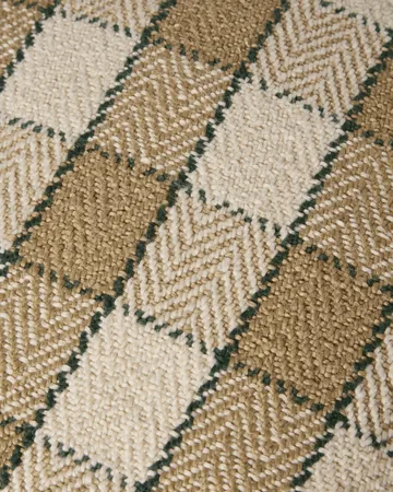Checked organic cotton fringe putetrekk - Beige-light beige-green - Lexington
