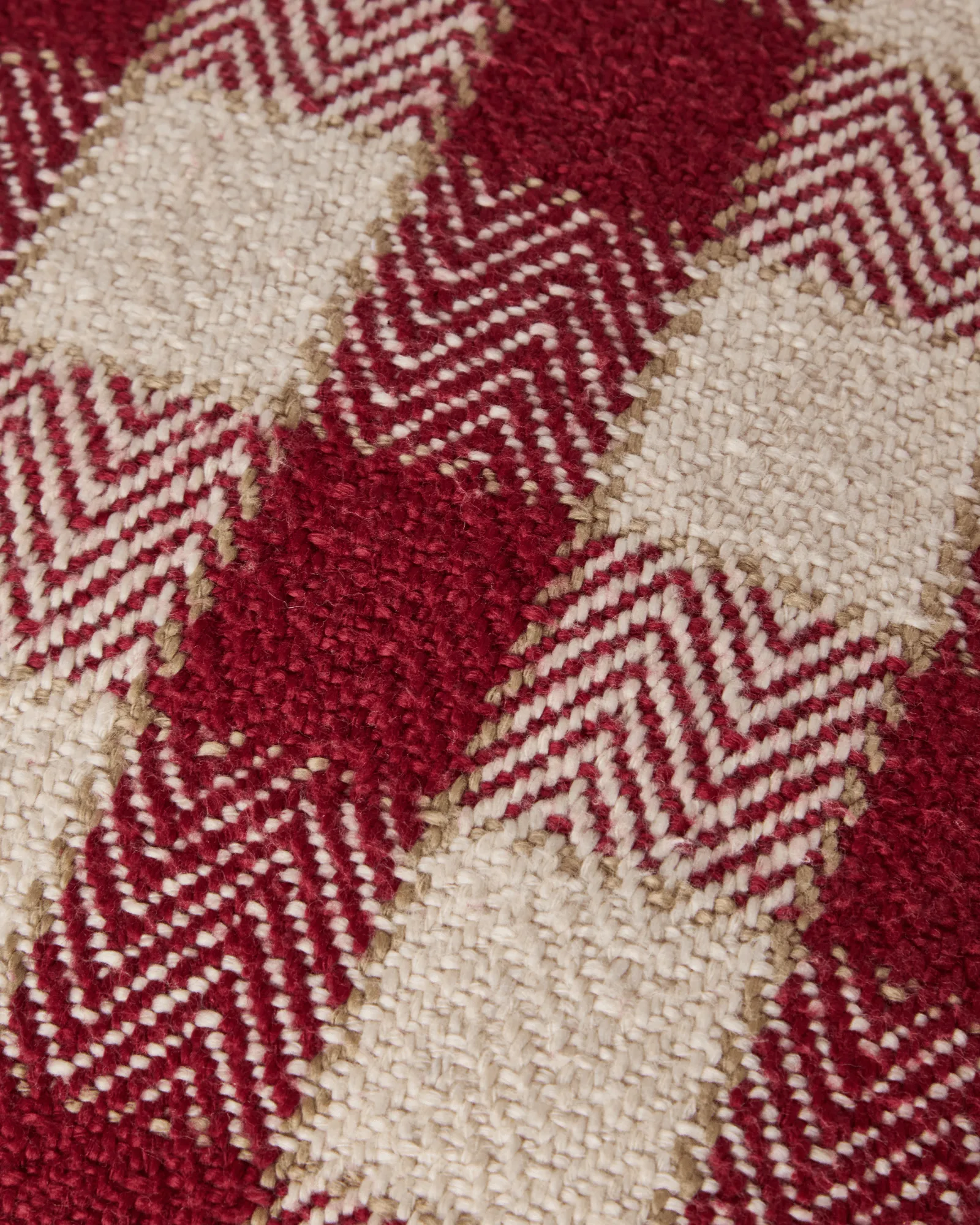 Checked organic cotton fringe putetrekk, Red-light beige-beige Lexington