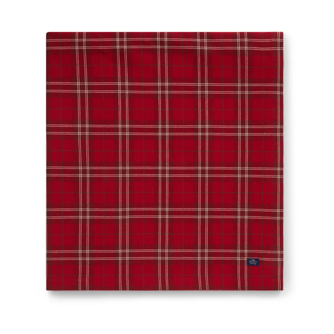 Checked Organic Cotton Oxford duk 150 x 350 cm, Red-beige-green Lexington