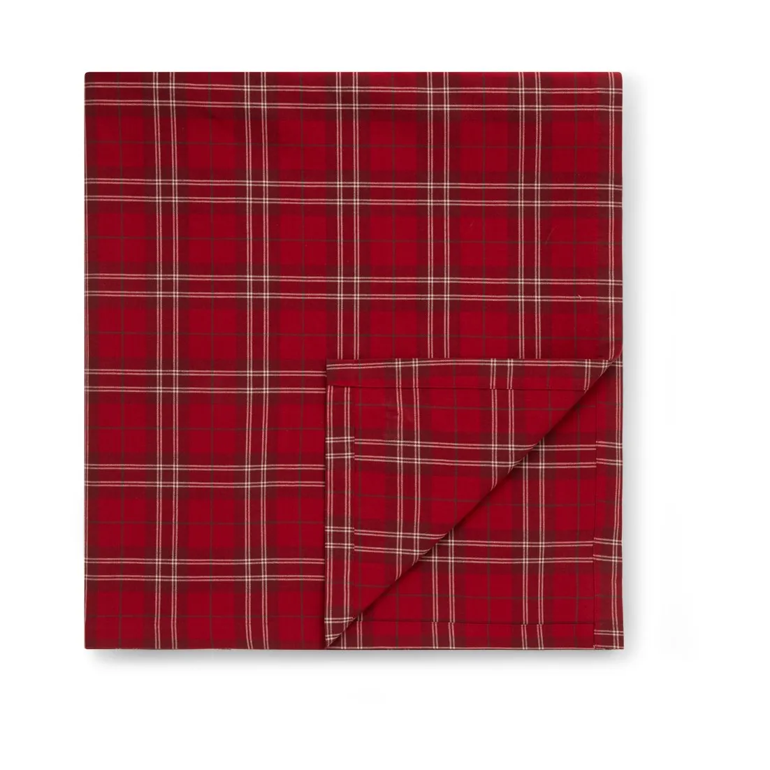 Checked Organic Cotton Oxford duk 150 x 350 cm, Red-beige-green Lexington