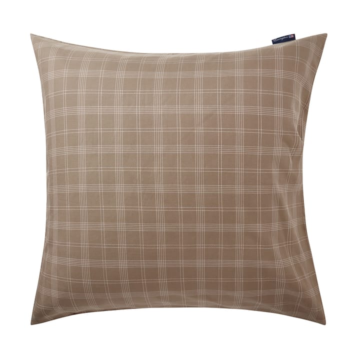 Checked Pin Point Oxford putetrekk 65x65 cm, Brown Lexington