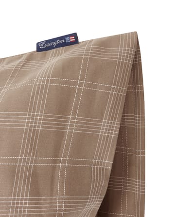 Checked Pin Point Oxford putetrekk 65x65 cm - Brown - Lexington