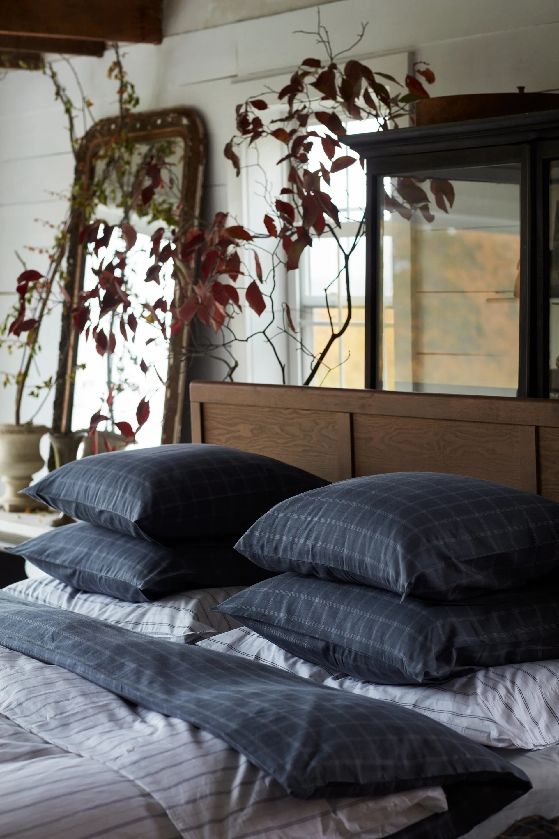 Checked Pinpoint Oxford dynetrekk 150 x 210 cm, Dove Lexington