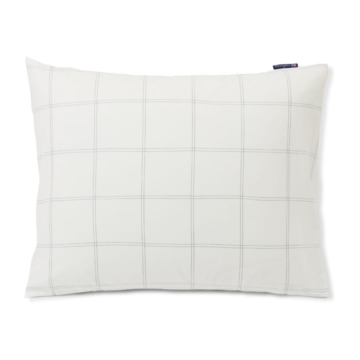 Checked putevar bomull-lyocell 50 x 60 cm - Off white-dark blue - Lexington