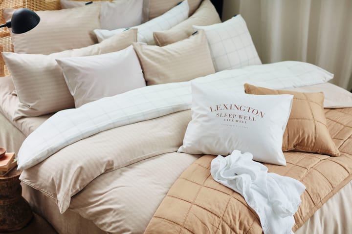 Checked putevar bomull-lyocell 50 x 60 cm - Off white-dark blue - Lexington