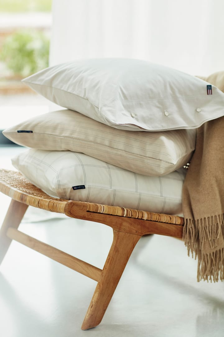 Checked putevar bomull-lyocell 50 x 60 cm - Off white-dark blue - Lexington