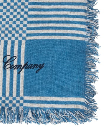 Checked Recycled Cotton piknikkteppe 150x150 cm - Blue - Lexington