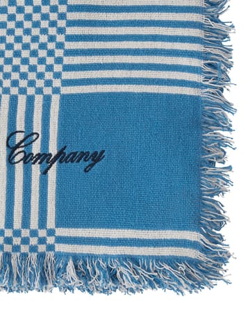 Checked Recycled Cotton piknikkteppe 150x150 cm - Blue - Lexington