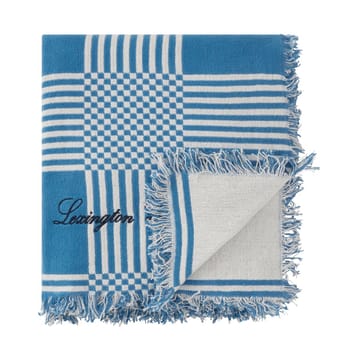 Checked Recycled Cotton piknikkteppe 150x150 cm - Blue - Lexington