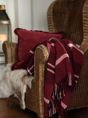 Checked Recycled pledd 130x170 cm - Rød-hvit - Lexington