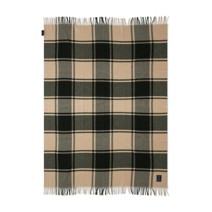 Checked Recycled ullpledd 130 x 170 cm - Green-beige - Lexington