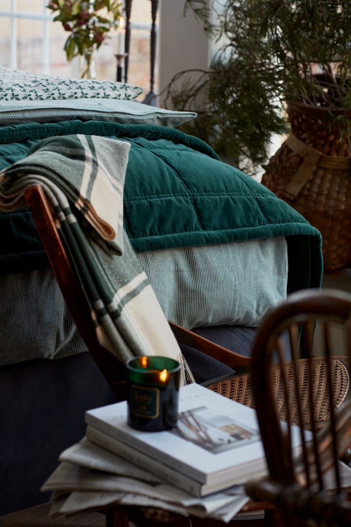Checked Recycled ullpledd 130 x 170 cm, Green-beige Lexington